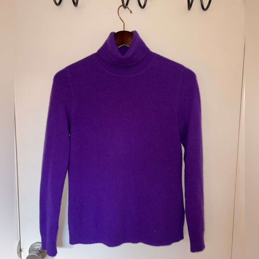 Ralph Lauren LRL 100% Cashmere Exclusive Purple Turtleneck Sweater Size S
